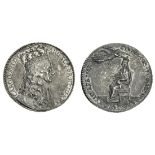 Charles II, Coronation, 1661, in silver, by T. Simon, crowned and draped bust right, rev. King...