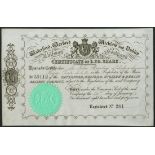 Ireland: Waterford, Wexford, Wicklow and Dublin Railway Co., £20 share, 1847, #35112, very attr...