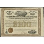 USA: New York and Oswego Midland Railroad Co., first mortgage 7% bond for $100, 1870, #4520, tr...