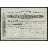 New Zealand: Dun Mountain Copper Mining Co. Ltd., 20 shares of £1, 185[7], #15598, scrollwork a...