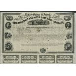 USA: Memphis and Ohio Rail Road Co., (TN), bond for $500, 1866, no.678, decorative piece printe...