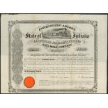 USA: Logansport and Northern Indiana Rail Road Co., bond for $1000 issued by the state of India...