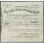 Great Britain: Isle of Man Railway Company Ltd., £5 shares, 18[84], #1294, black, printed by Br...