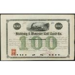 USA: Fitchburg & Worcester Rail Road Co., pair of bonds for $100, #250, and $500, #3, both 1869...