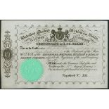 Ireland: Waterford, Wexford, Wicklow and Dublin Railway Co., £20 share, 1847, #35105, very attr...