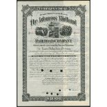 USA: Arkansas Midland Railroad Co., bond for $1000, 1889, #213, railroad and agricutural scenes...