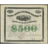USA: Boston, Clinton & Fitchburg Rail-Road Co., (MA), bond for $500, #35, and bond for $1000, #...