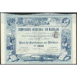 French Congo; Compagnie Agricole du Kouilou, founders share, Paris 1900, #1047, lovely border w...