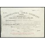 New Zealand: Coromandel Gold Company Ltd., 10/- shares, various amounts paid, 18[89], #63, scro...