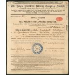 India: Bengal Provincial Railway Co. Ltd., a good group of certificates for special shares of 1...