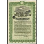Japan: Gouvernement Impérial du Japon, 4% bond for 500 francs, 1910, serie 34, #467142, large v...