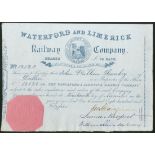 Ireland: Waterford & Limerick Railway Co., £50 share, 1845, #12120, attractive coat of arms wit...