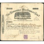 India: Hingunchat Mill Company Ltd., a lovely lot of certificates for 500 rupee shares, 1881, 1...