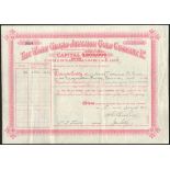 New Zealand: Waihi Grand Junction Gold Company Ltd., pair of certificates for £1 shares, the fi...