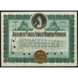 USA: Allegheny Valley Street Railway Co., $50 shares, [1906], #76, issued to and signed on the...