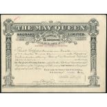 New Zealand: May Queen Hauraki Ltd., £1 shares, 189[900], #254, ornate border, black, printed b...