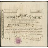 India: Imperial Paper Mills Co. Ltd., a group of certificates for 100 rupee shares, 189[8], 11...