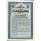 Estonia: Republic of Estonia (Banking and Currency Reform), 7% Loan, 1927, bond for £100, #A262...