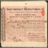 India: Bengal Spinning & Weaving Co. Ltd., a group of certificates for 25 rupee shares, 189[3],...