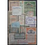 A miscellaneous selection of certificates, including China, 1913 5% Reorganisation Gold Loan, R...