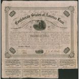 Confederate States of America: Act of February 20th 1863, 7% Loan, redeemable July 1868, bond f...