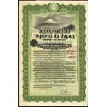 Japan: Imperial Japanese Government, 4% Loan, 1910, bond for 500 francs, no.542531, Mount Fuji...