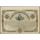 USA: East Alabama and Cincinnati Rail Road Company, 8% First Mortgage gold bond, $1000, 1870, #...