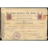 India: Sonapet Proprietary Gold Mining Co. Ltd., a large group of certificates comprising 1 fou...