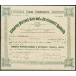South Africa: A small group of Diamond mining certificates comprising Kimberley Whittock Diamon...