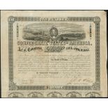 Confederate States, Act of April 12th 1862, $100, #58, panoramic view of Richmond from the west...