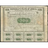 Confederate States of America: Act of February 28th 1861, 8% Loan, redeemable September 1871, $...