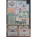 USA: New Orleans and Southern Railroad Company, $100 Prior Lien 5% Gold Bond, 1892, steam train...