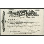 New Zealand: Irene (Hauraki) Gold Mine Ltd., 5/- shares, 189[7], #456, scrollwork at left, attr...