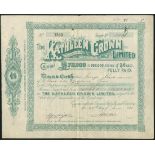 New Zealand: Kathleen Crown Ltd., pair of certificates for shares of 2/6d, the first fully paid...