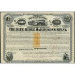 USA: Blue Ridge Railroad Co., (SC), a pair of mortgage bonds for $1000 or £200, both 1869, #817...