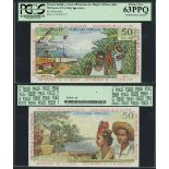 French Antilles, Institut d'Emission des Departments d'Outre Mer, 50 francs, specimen, no date...