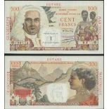 French Antilles, 1 Nouveau Franc on 100 francs, no date (1961), (Pick 1),