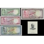 Bank of Afghanistan, specimen 50 afghanis, (Pick 43s, 44s, 45s, 46s, TBB B326as2, 327as2, 328as...