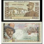 Saint Pierre and Miquelon, Caisse Centrale de la France d'Outre Mer, lot of 2 notes, (Pick 24 a...