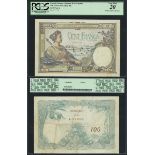 French Guiana, Banque de la Guyane, 100 francs, no date (1933-1942), serial number V.7 00170126...