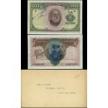 Portugal, Banco de Portugal, colour trial specimen/proof 1000 escudos, without date (1922) or s...