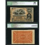 El Banco de Espana, 100 pesetas, 1 January 1884, blue serial number 185699, (Pick 26),