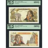 France, Banque de France, 100 Nouveaux Francs, complete uniface obverse and reverse proofs, (19...