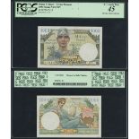 France, Tresor Francais, 1000 francs, no date (1947), serial number B.1 54840, (Pick M10, Fayet...