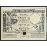 El Banco de Espana, a proof for a 100 pesetas, ND (ca 1902), (Pick 53pr),