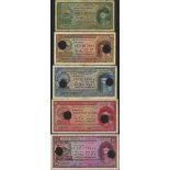 Banco Nacional Ultramarino, Portuguese India, 5 rupias, 1945, (Pick 35, 36, 37,38, 39),
