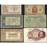 Zilverbon, 1, 2 1/2 and 5 gulden, 1944, (Pick 61, 62, 63, 70, 72, 77),