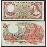 De Nederlandsche Bank, specimen 50 gulden, 1945, serial number DJ 030264, (Pick 78, 81),