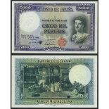 Banco de Espana, printers archival specimen 5000 pesetas, Barcelona, 11 June 1938, (Pick 92 for...