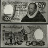 Portugal, Banco de Portugal, 2 pairs of uniface obverse and reverse archival photographs for th...